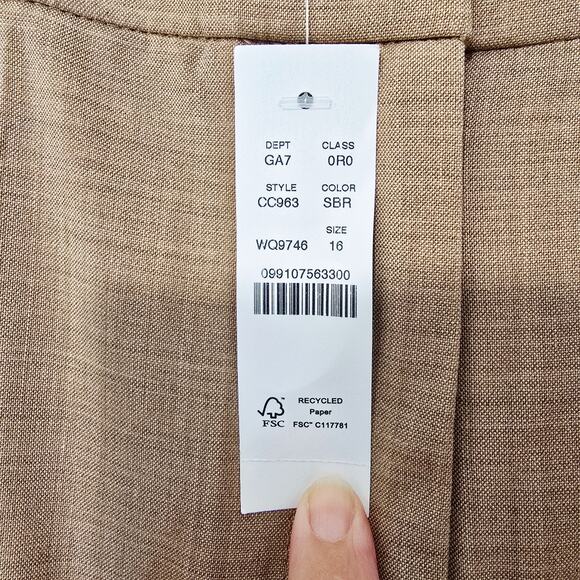 J Crew Kate Pants Tollegno 1900 Italian Wool Dress Trousers Tan Brown NWT 16 - Picture 4 of 8